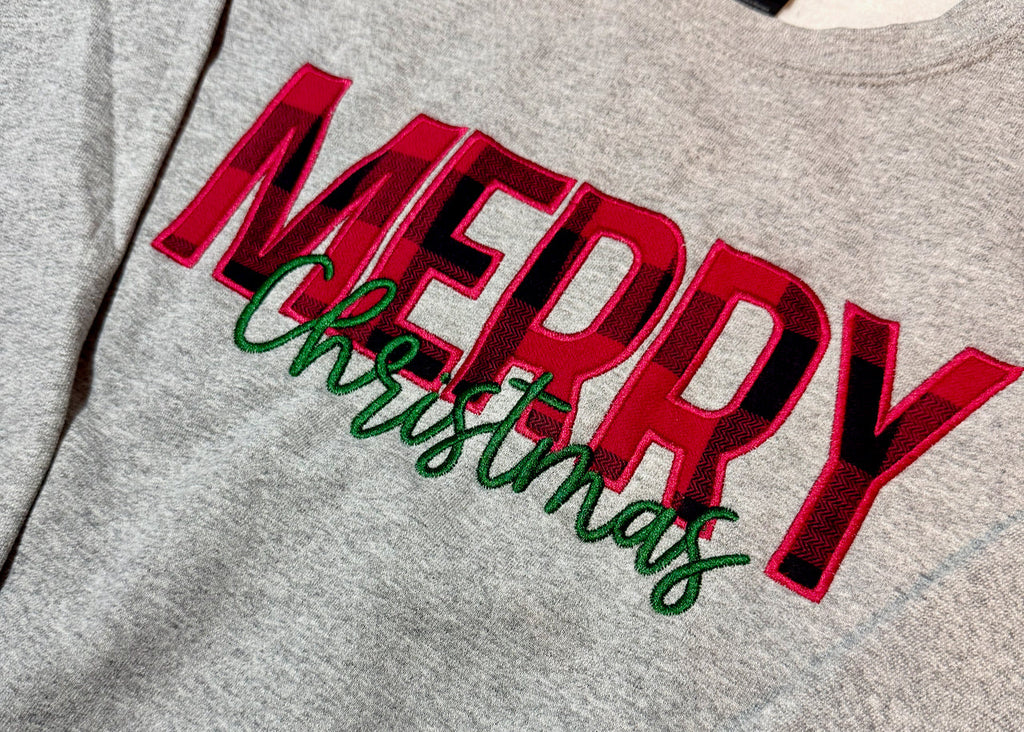 Merry Christmas Applique Sweatshirt